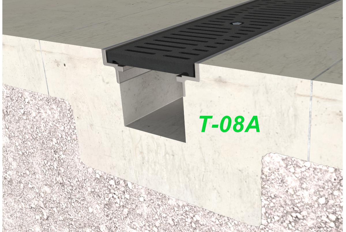 Gray Angle Framed T-08 Trench Drain